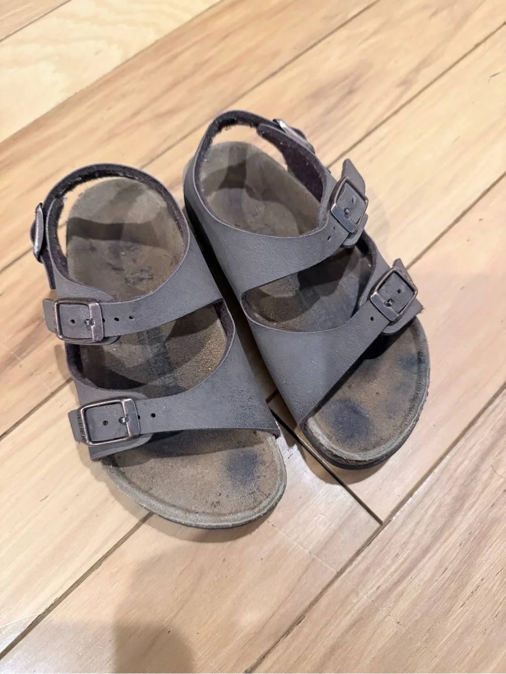 Kids Birkenstocks Adjustable Double-Buckle Sandals - Brown